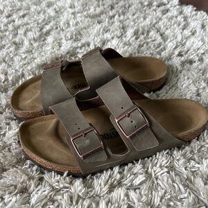 Birkenstock Women's Arizona Birkibuc - Mocha Sandals 40 W9 M7
